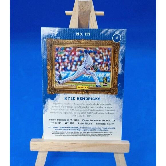 2017 Panini Diamond Kings - SP Kyle Hendricks #117 Brown Framed /49 - Picture 6 of 9